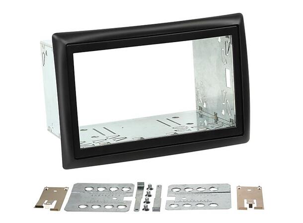 Radioramme Renault Megane II (2DIN) Sort, kit m/stål- pynte- ramme 